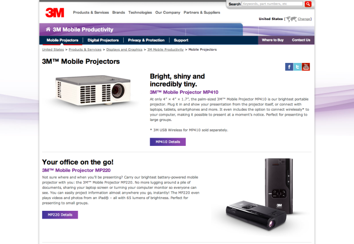 3M Projectors Website